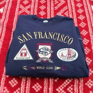 Vtg 90s Crazy Shirts Hawaii San Francisco Sweatshirt World Class Boxy XL 26x26